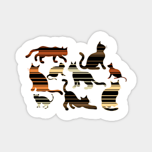 Striped Cats For Halloween , Optical Illusion Magnet