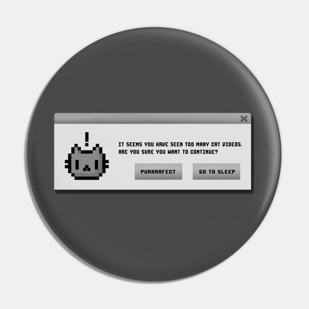 Cat Alert Message -Procrastination Kitty - Funny Geeky Computer Pin by BlancaVidal