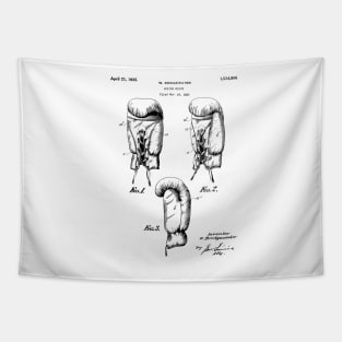 Boxing Gloves Patent - Boxer Trainer Coach Gym Art - White Tapestry