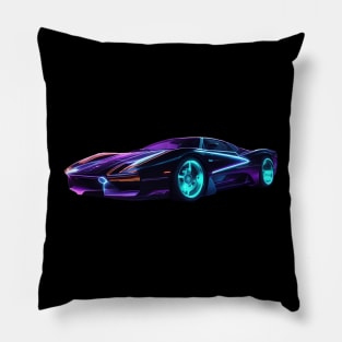 Future Neon Speedster Car - AI Art Pillow