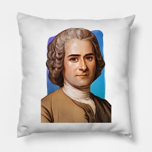 French Philosopher Jean-Jacques Rousseau illustration Pillow