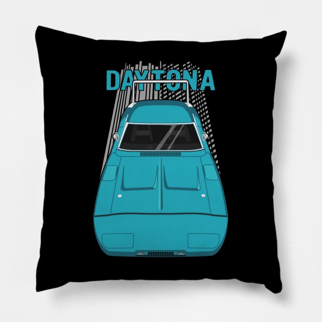 Dodge Charger Daytona 1969 - turquoise Pillow by V8social