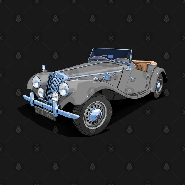 1954 MG TF sports car in birch grey by candcretro