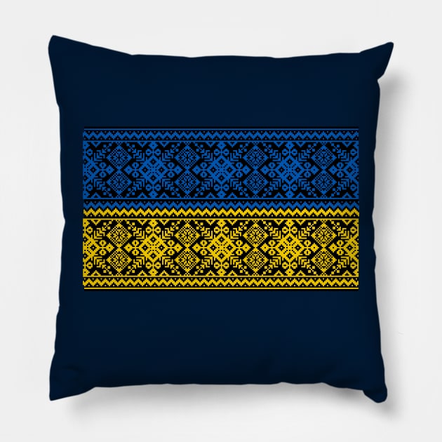 Ukrainian traditional vishivanka, Vintage Ukraine flag Pillow by g14u