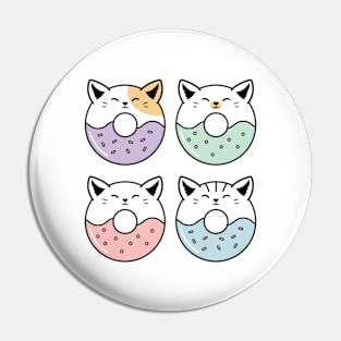 Kawaii Cats Donut Shaped Pin