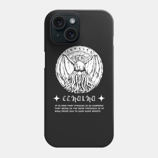 Cthulhu Tablet Illustration v2 (white print) Phone Case