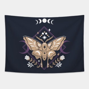 Moth cottagecore, fairycore and goblincore insect moon child Tapestry