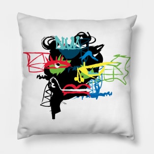 Primitivism art style Pillow