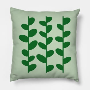 green leaves digital art, aesthetic minimalist modern art Pillow