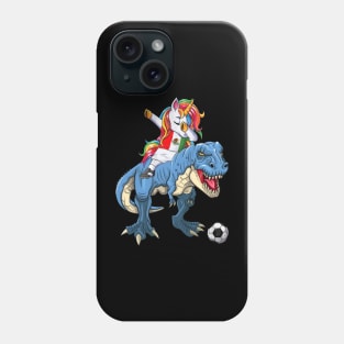 Dabbing Unicorn Dino T-Rex Flag Soccer Lovers Phone Case