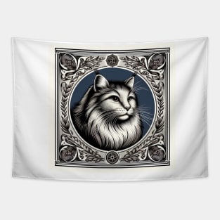 cat portrait t-shirt Tapestry