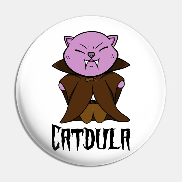 Catdula, cute Halloween Dracula cat - Pink version. Pin by Funky Chik’n