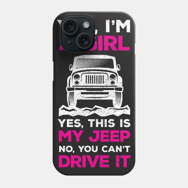 Jeep Girl Shirt Phone Case by redbarron