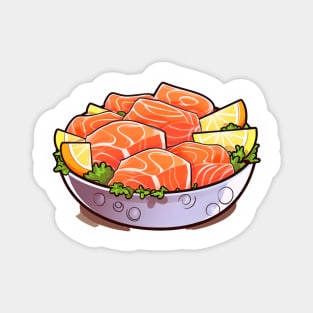 Feeling fancy with this fresh Japanese salmon sashimi Magnet