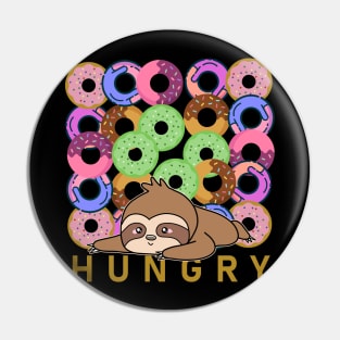 Donut Sloth Funny Pin