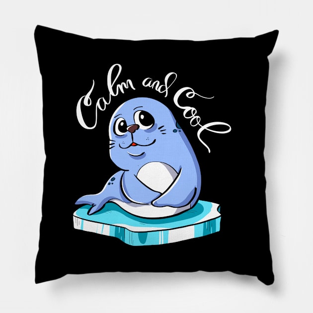 Seal Cute Calm and Cool Pillow by playlite