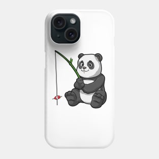 Panda at Fishing with Bamboo Fishing rod Phone Case