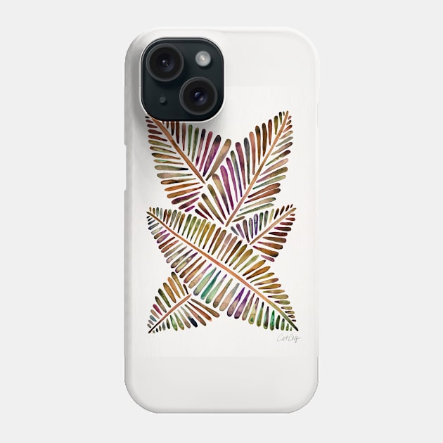 Sepia Banana Leaves Phone Case by CatCoq