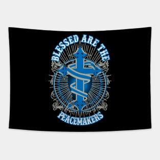 Blessed Are The Peacemakers T-Shirt christian bible god design Tapestry