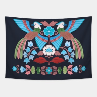 Kimono Birds - cobalt Tapestry