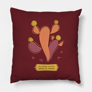 Terracotta bald cactus Pillow