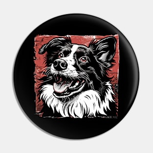 Retro Art Sheltie Dog Lover Pin