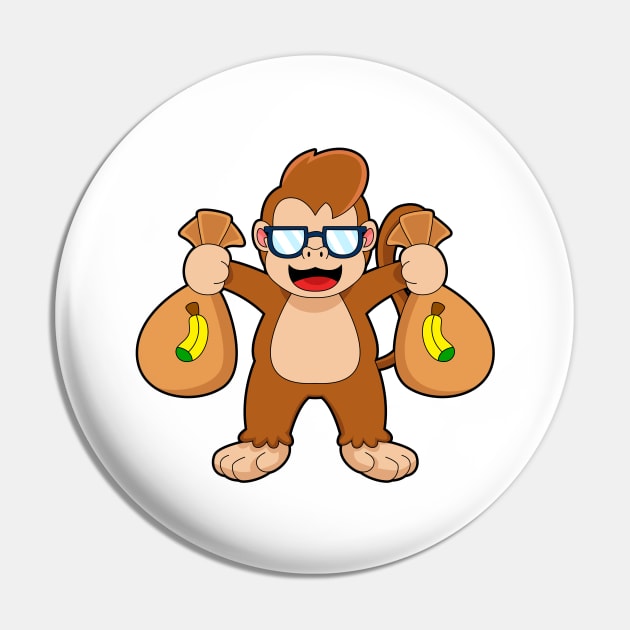 Monkey Banana Moneybags Pin by Markus Schnabel