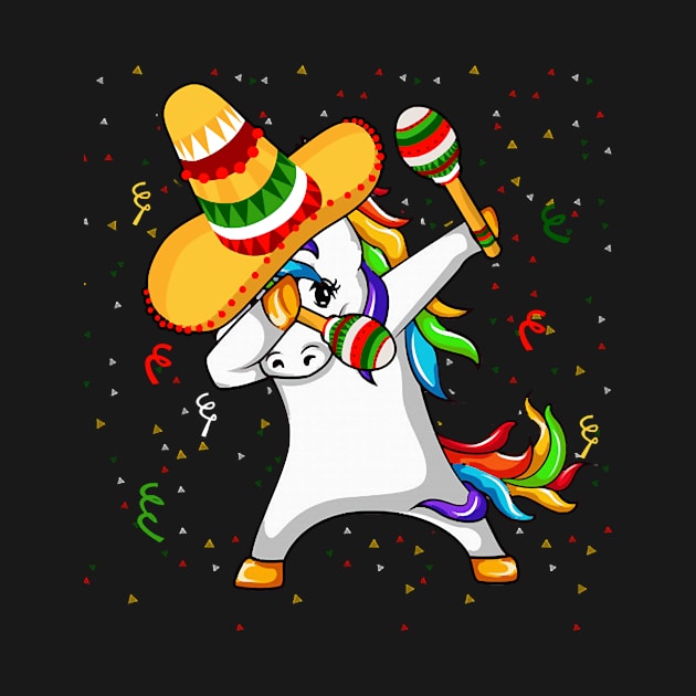 Dabbing Unicorn Cinco De Mayo by Tucker0231