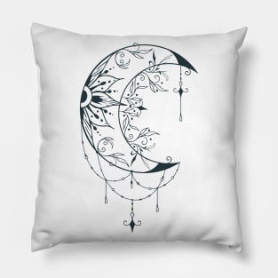 Hand Drawn Mystical Moon Pillow