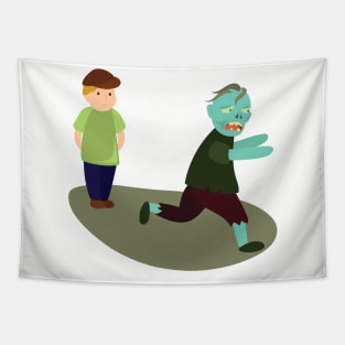 Halloween Hesitant Zombie Tapestry