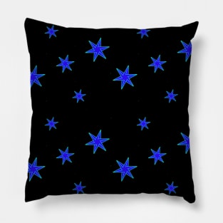 Blue Stars at Nighttime Pillow