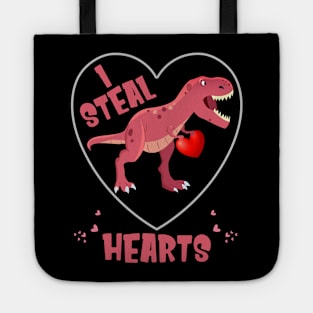 I Steal Hearts - Valentine's Day Dinosaur Tote