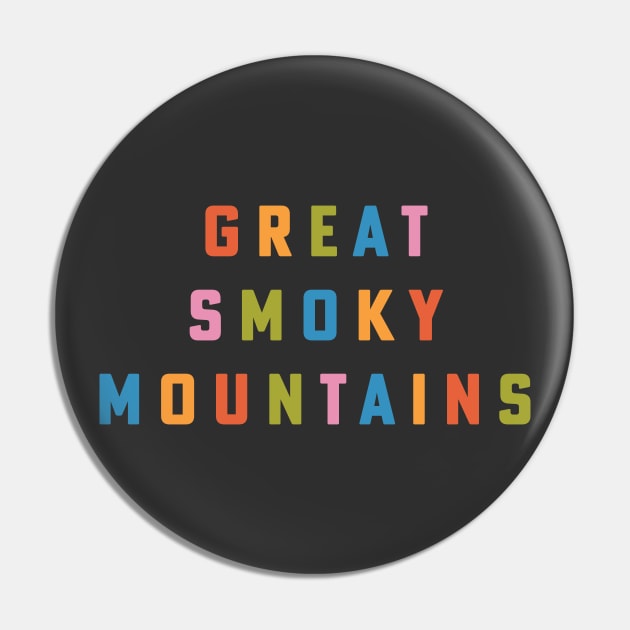 Great Smoky Mountains National Park Rainbow Type Colors Pin by PodDesignShop