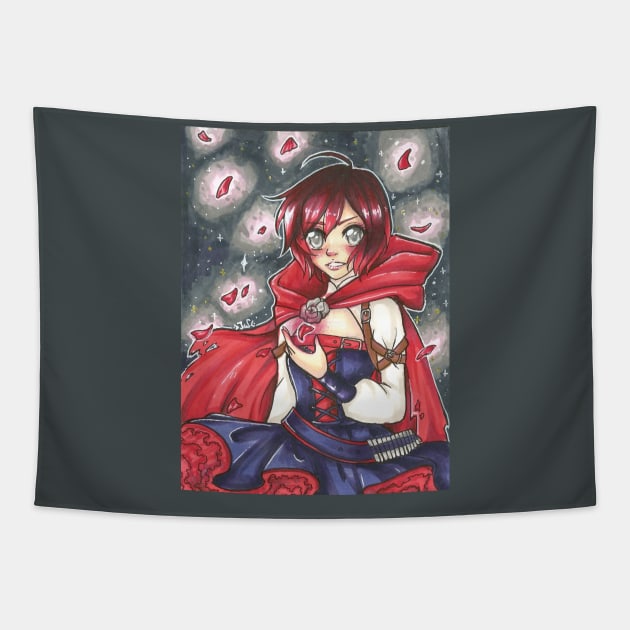 Ruby Rose Tapestry by JuliaWaa