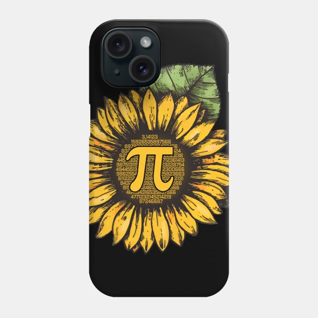 Pi Day Mathematic Symbol With Sunflower Costume Gift Phone Case by Ohooha