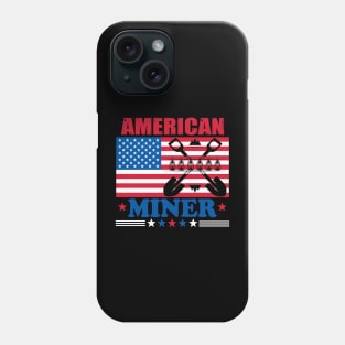 American Flag Miner Phone Case