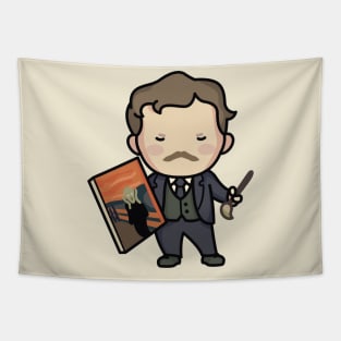 Cute Edvard Munch Cartoon Character Tapestry