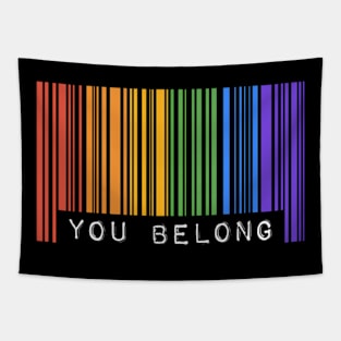 Gay Queer Barcode Pride You Belong Ally Aesthetic Lgbtq Tapestry