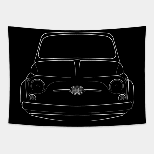 front/profile - fiat 500 - stencil white Tapestry