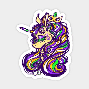 Mardi Gras Unicorn Magnet
