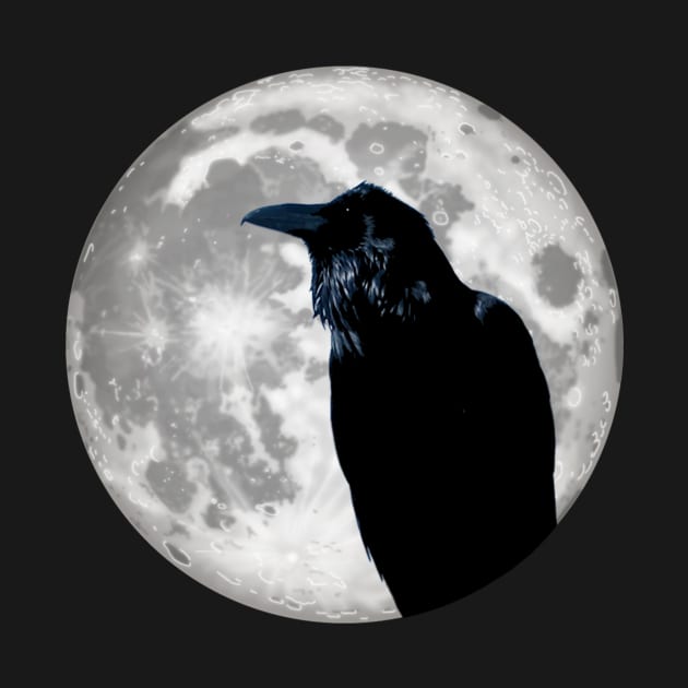 Raven in the moon by griffinjustdesigns