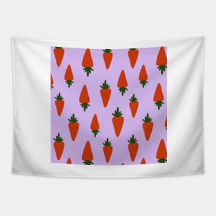 Carrot pattern in purple background Tapestry