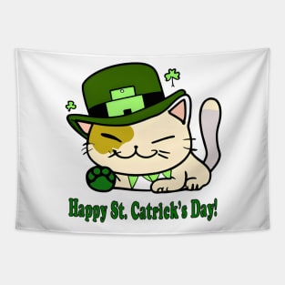 St. Catricks Day - Saint Patrick's Day - Cut Funny Cat - Kawaii Cat Tapestry