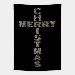 Merry Christmas Cross Tapestry