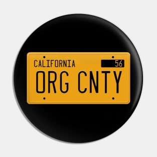 Orange County California Yellow License Plate Pin