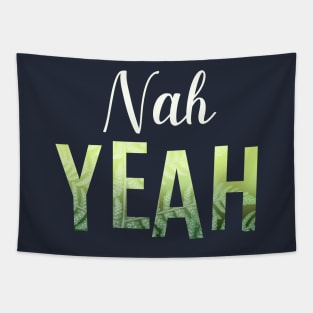 Nah Yeah New Zealand NZ Fern Slang Funny Tapestry