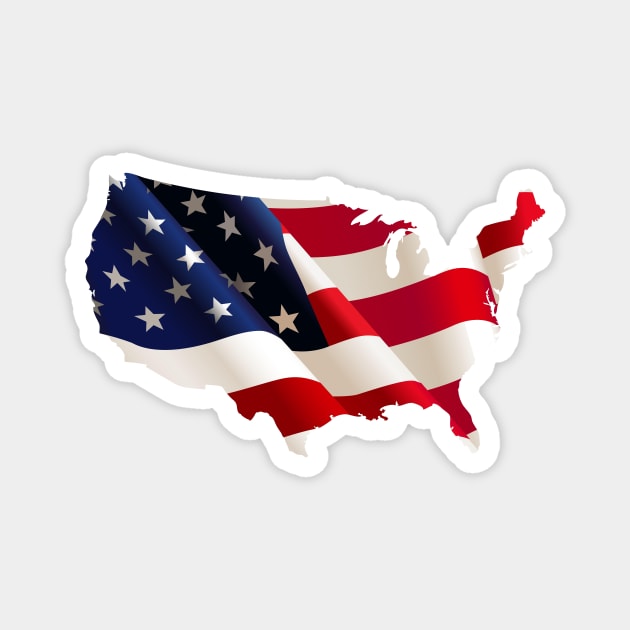 Image: United States flag map Magnet by itemful