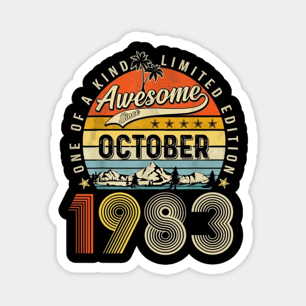 Awesome Since October 1983 Vintage 40th Birthday Magnet by Gearlds Leonia