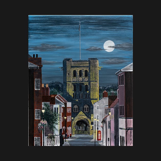 Norman Tower in the Moonlight Painting by TomCrittenden