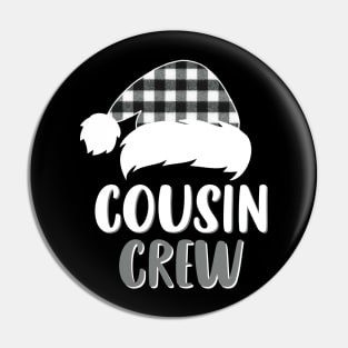 Cousin Crew White Plaid Santa Hat Family Matching Christmas Pajama Pin